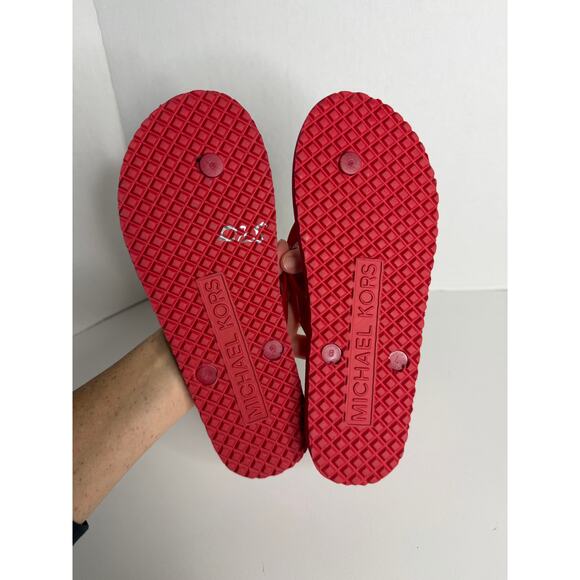 Michael Kors Red White Flip Flops Thong Sandal Size 8 - Picture 6 of 8